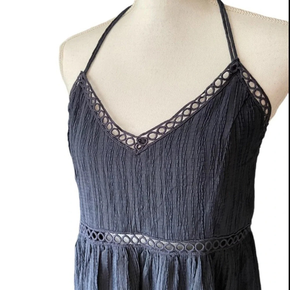 Lulus Dress Womens XS Navy Relaxed Vibes Strappy Lace Beachy Boho Coastal Maxi - Picture 10 of 15